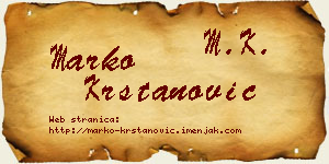 Marko Krstanović vizit kartica